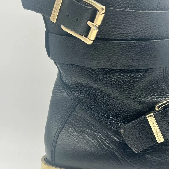VINCE CAMUTO LEATHER BIKER BOOTS - Picture 3 of 8